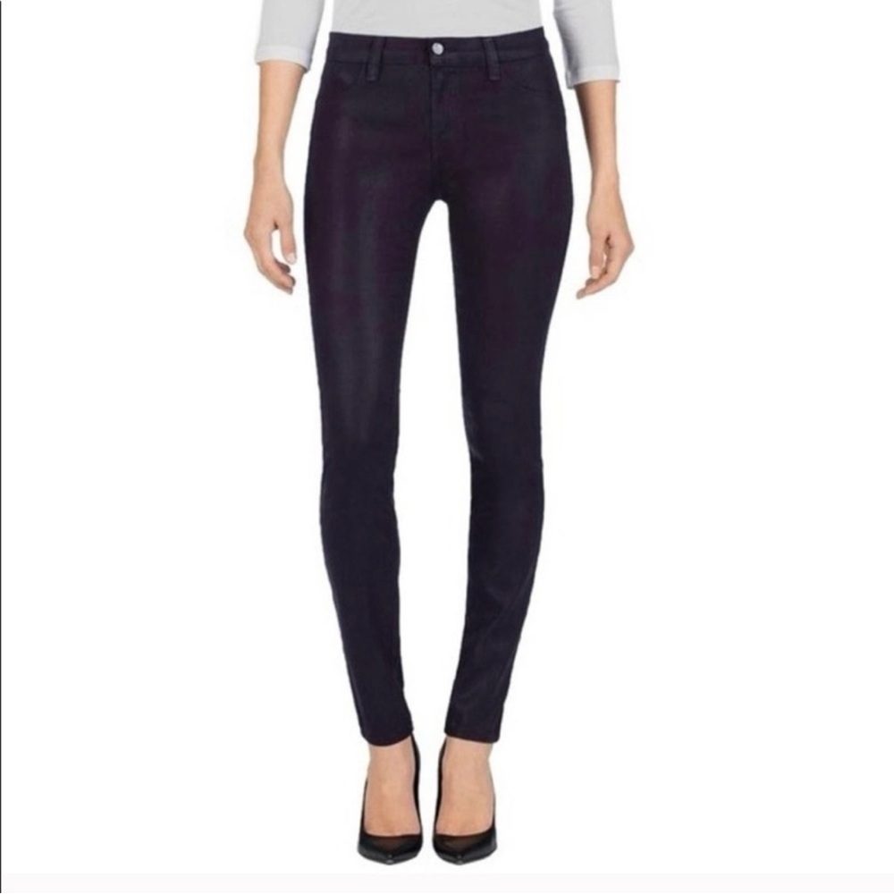 J Brand Super Skinny Jeans in Lacquered BlackBerry Size 25